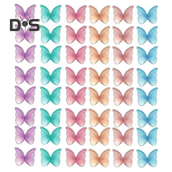 

40/48 шт. украшения для торта вафельные бумажные цветы украшения для торта съедобные бабочки цветы украшения для кексов аксессуары для вечеринки по случаю дня рождения A