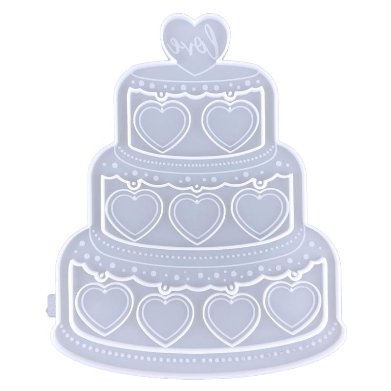 Cake Love Photo Frame Drop Glue Mold Diy Christmas Decor Cake Love Photo Frame Pendant Desktop Ornament Silicone Mold