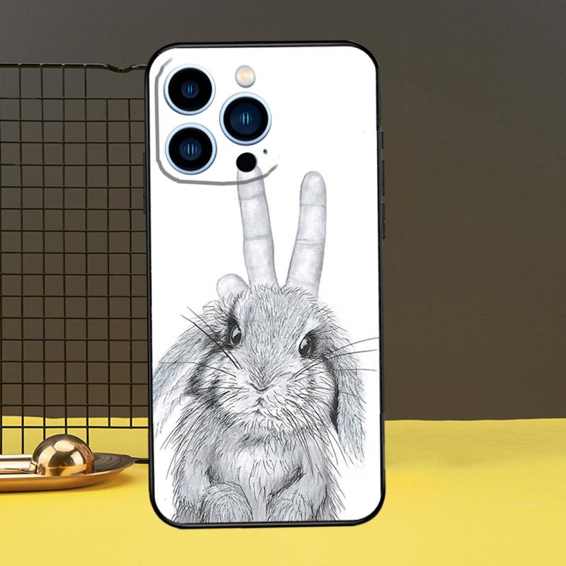 Süße Hase Kaninchen Fall für iPhone 15 14 13 12 11 Pro Max X XR XS 7 8 Plus SE 2022 12 13 Mini Stoßstange Abdeckung