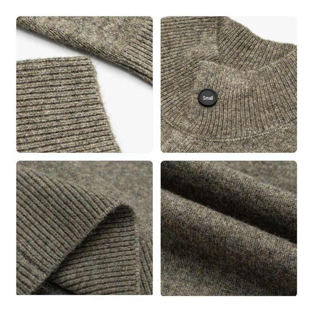 Pánský japonský retro pletený kardigan se stojáčkem – Jednoduchý, univerzální, ležérní svetr v jednobarevném provedení