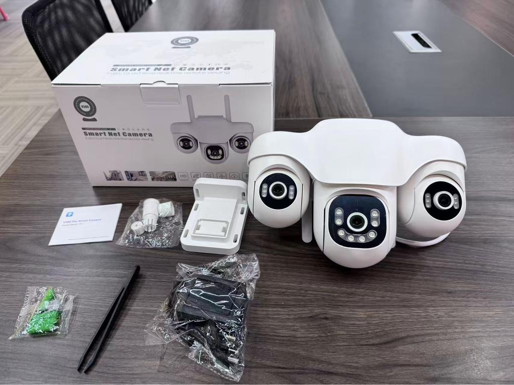 4G HD Night Vision WiFi Panoramic Wireless Triple-Screen Camera