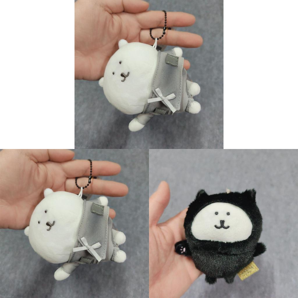 Self Deprecating Bear Plush Toy With Black Cat Costume For Gifts And Decor