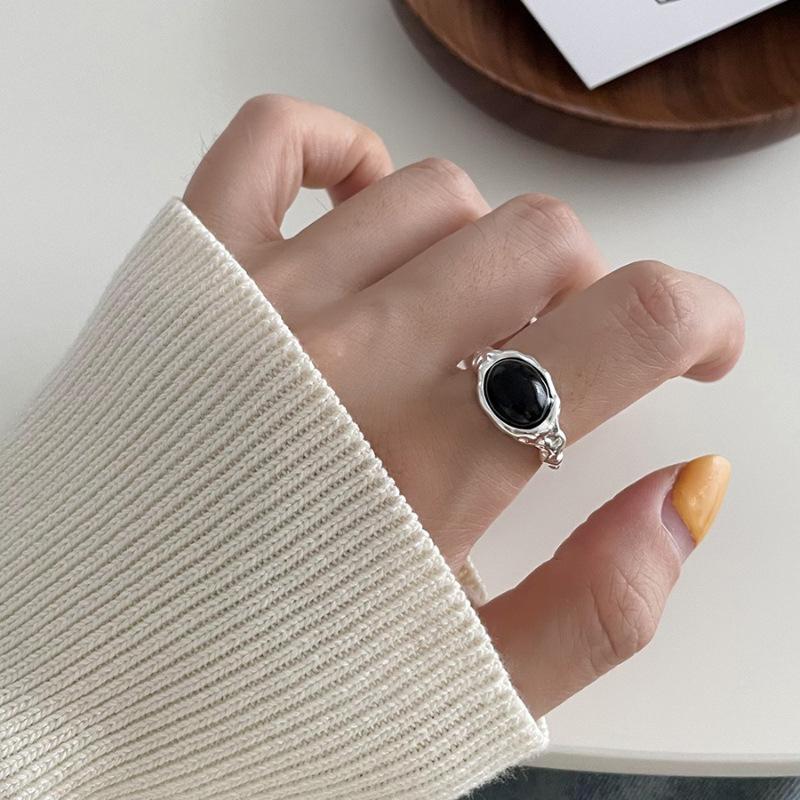 925 Silver Open Finger Ring Punk Heart Irregular Geometric Stackable For Women Girl Jewelry Gift Dropship