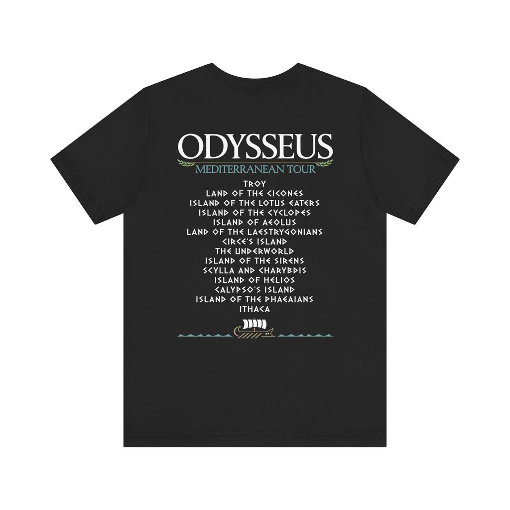 Odysseus Tour Mediterraneo T-shirt Double Sided Il Film Odissea Mito Greco Unisex Senza Etichetta Cotone Manica Corta