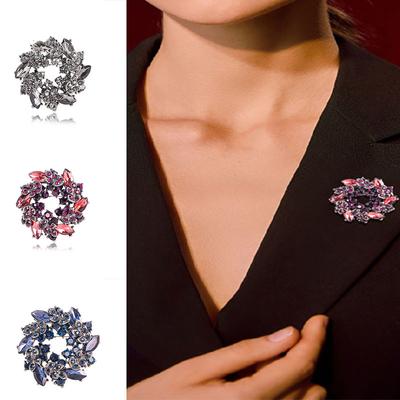 Fashion And Exquisite Rhinestone Brooch Bauhinia Crystal Corsage Clothing Accessories High -End Sense