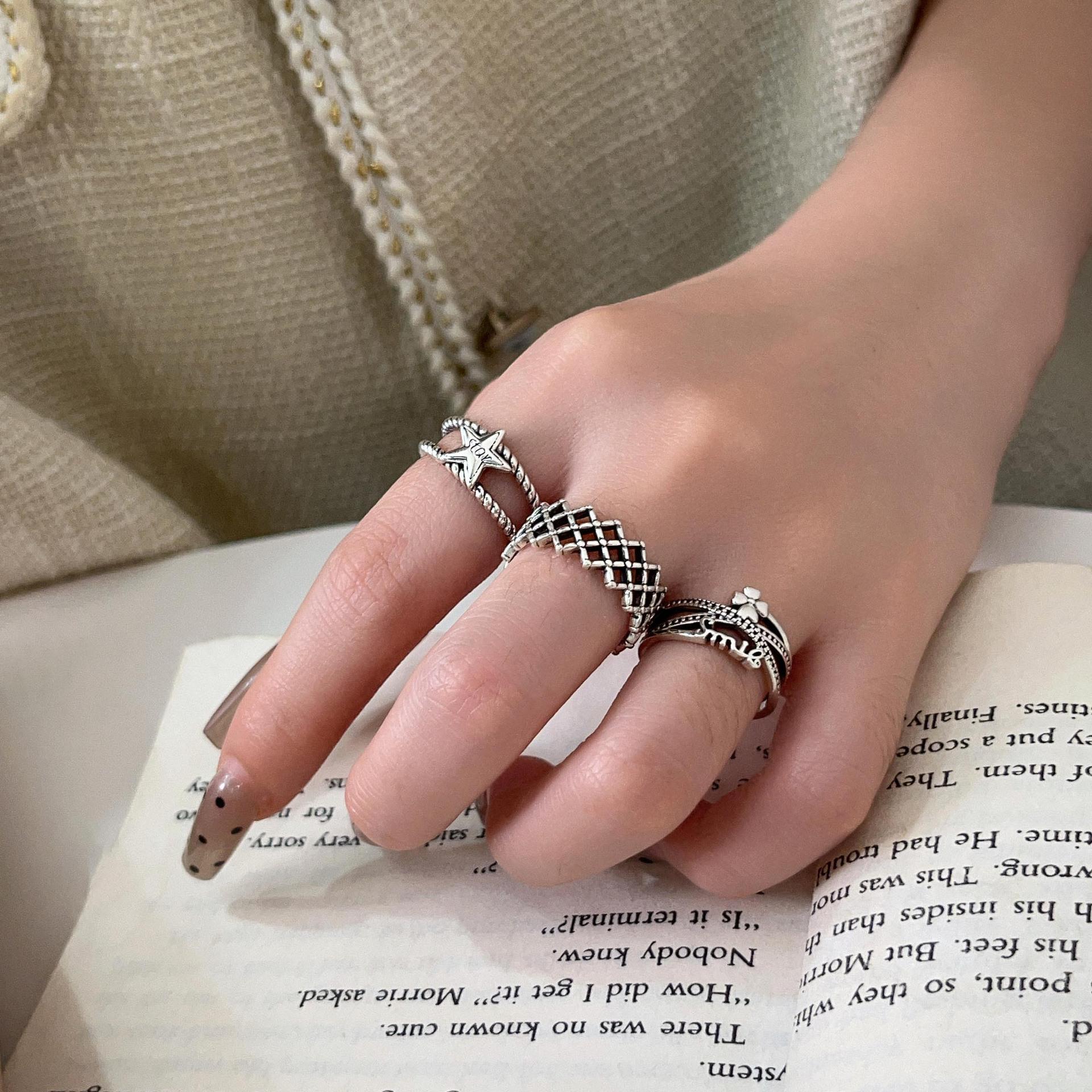 

Retro Starfish Argyle Open Ring: Unisex, Versatile, S925 Sterling Silver