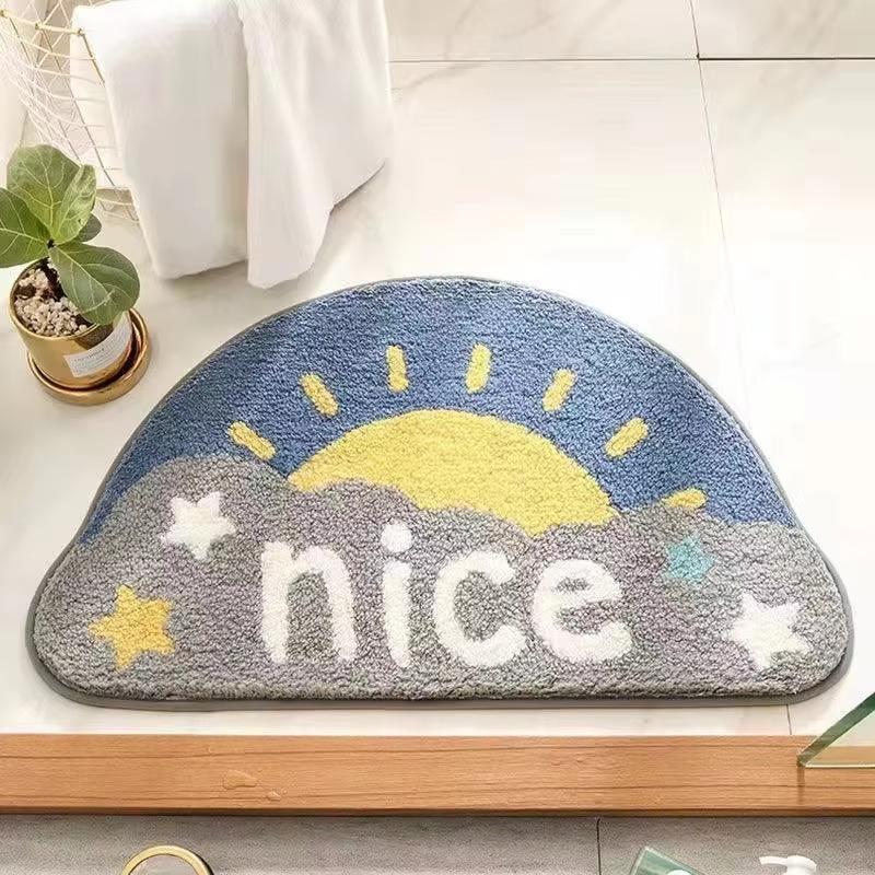 Anti-slip Mat 1PCS Cartoon Imitation Cashmere Carpet for Home Use Thickened Bathroom Anti-slip Mat for Home Decoration