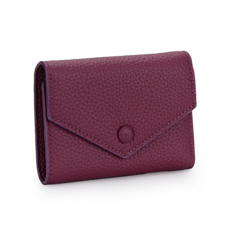 2024 New Women Wallets Genuine Leather Short Wallet First Layer of Cowhide Billfold For Ladies Trifold Envelope Coin Purse