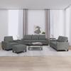 Vidaxl 4-Cz. Living Room Set, Dark Gray, Upholstered In Fabric