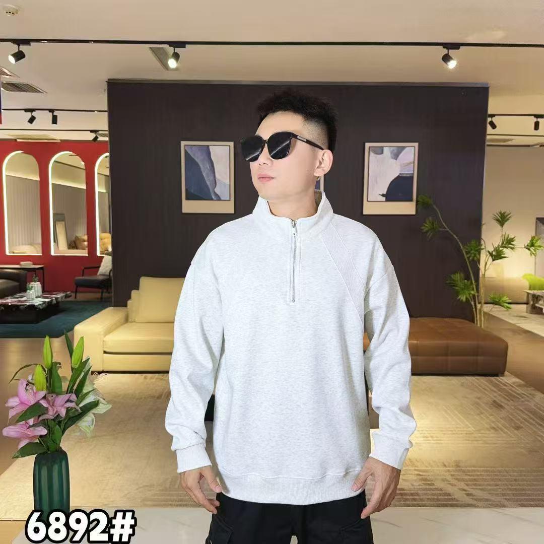 2025 Autumn Fleece-Lined Unisex Half-Zip Casual Pullover Sweatshirt XXL for 140-160 jin