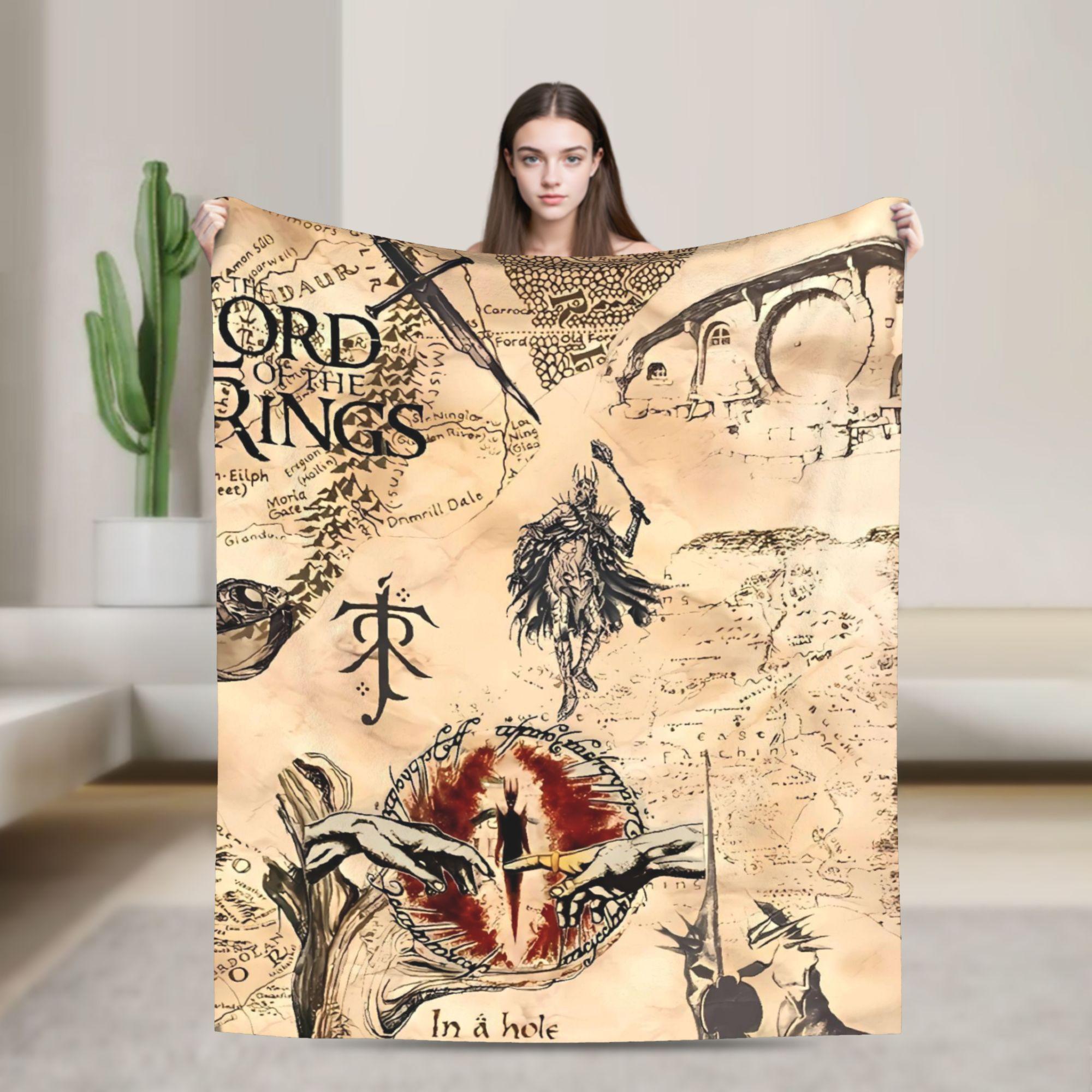 

Middle Earth Map l-Lords Of The R-Rings Warm Blanket Camping Plush Throw Blanket Bedroom Flannel Bedspread Sofa Bed Cover 30x40in
