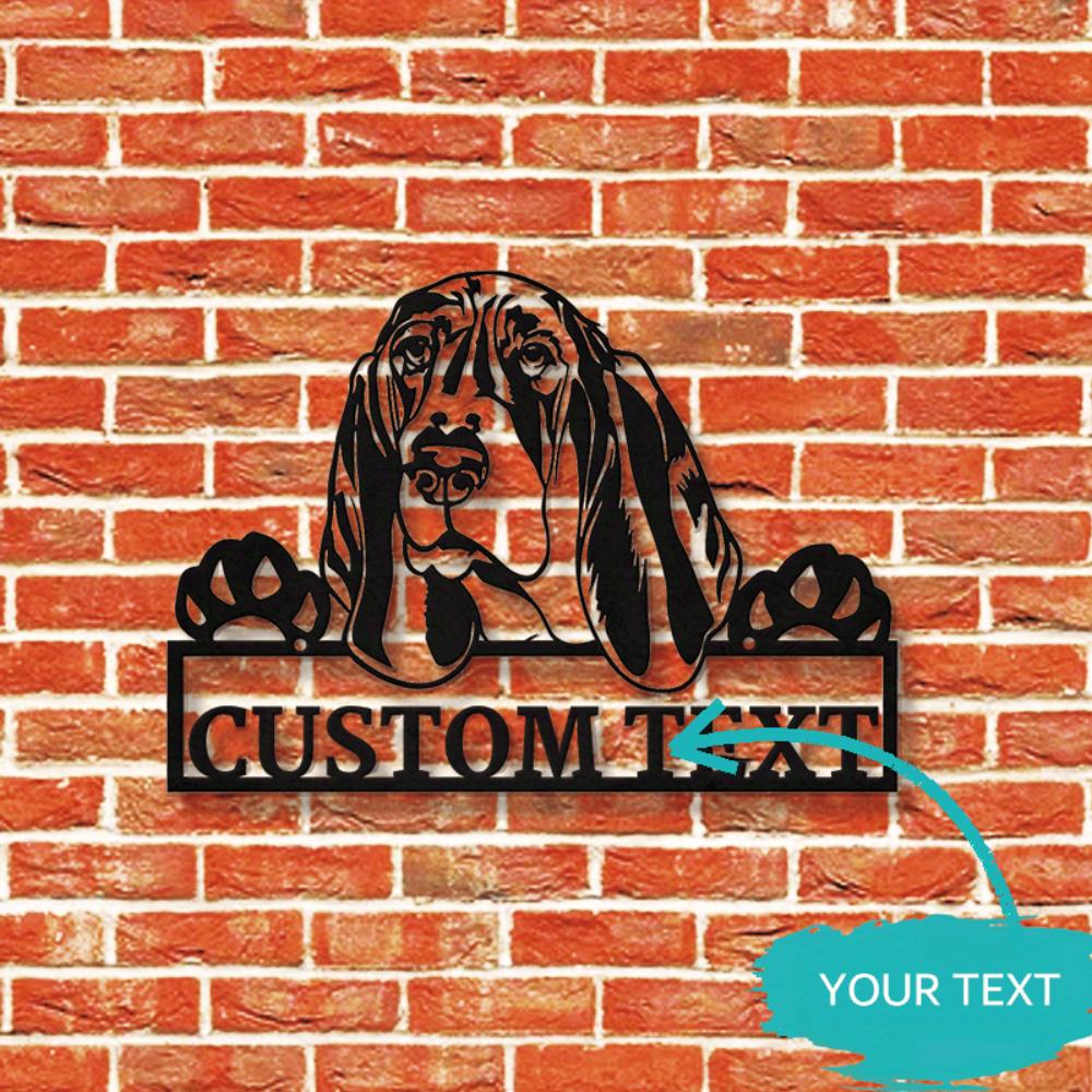 Metal Wall Art Sign Basset Hound Dog Lovers Gift Custom Text Home Decor