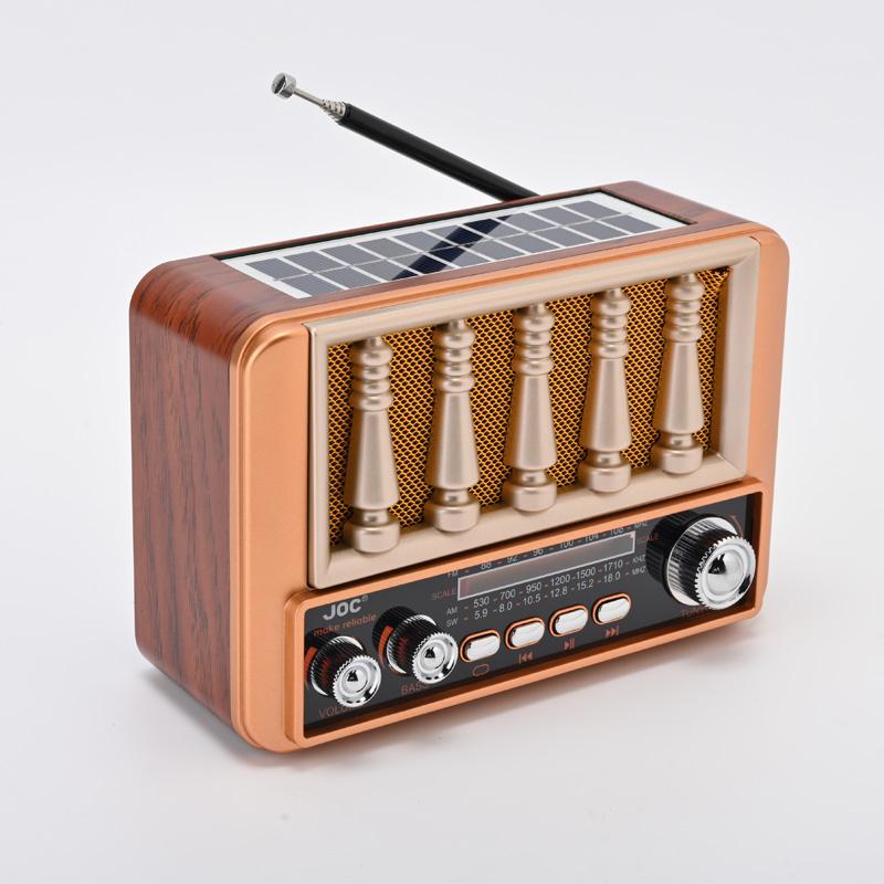 Portable Vintage Radio Classic Retro Solar Emergency Radios Receiver Multi-functional TWS Setero Bluetooth Speaker TF USB