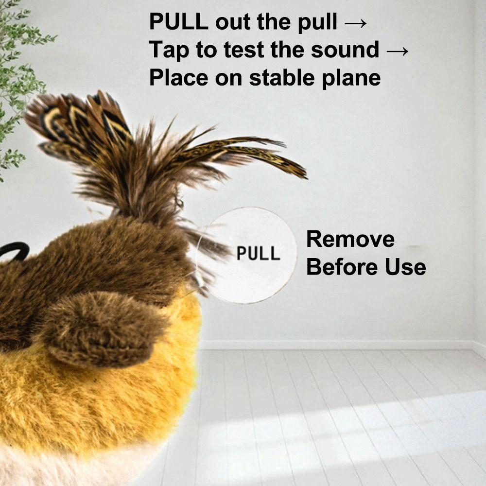 Plush Sparrow Cat Scratching Tray Bite Resistant Teasing Cat Sounds Toy  for Cats Kittens