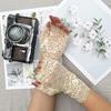 1 Paar Handschuhe, halbe Finger, Spitze, durchsichtig, aushöhlen, Blumenstickerei, einfarbig, elastisch, für Braut, Hochzeit, Abschlussball, Party, dekorative Handschuhe