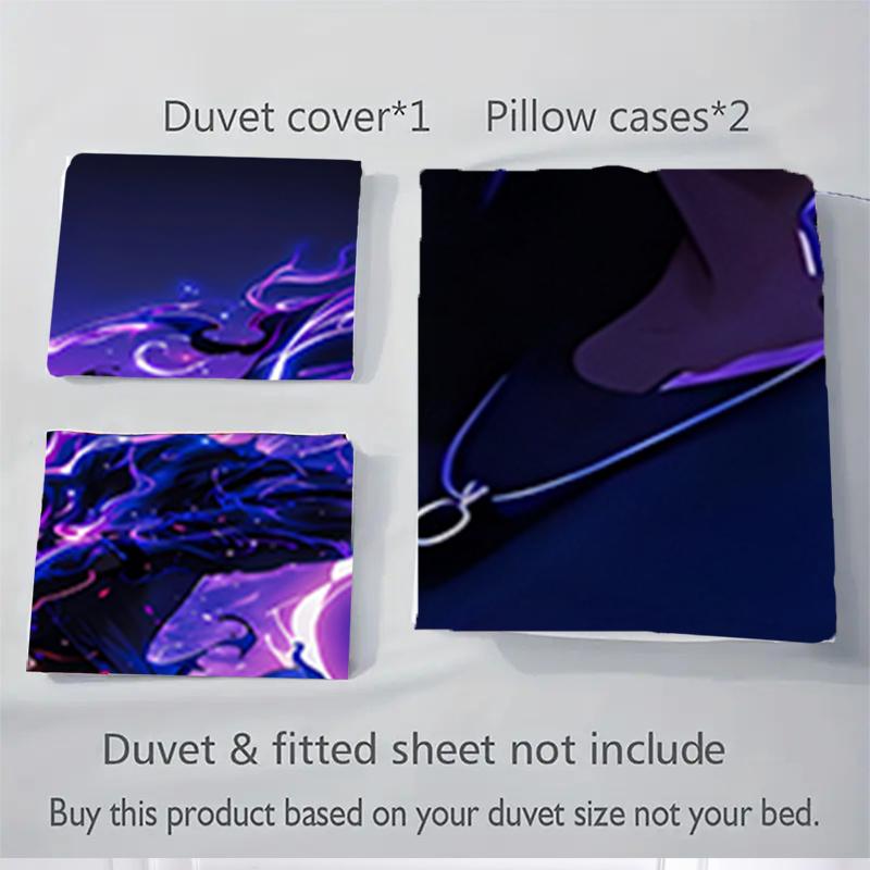 3pcs Anime Character Home Bedding Set-Universal Three-Piece Suit for Bedroom, Guest Room, Living Room, Hotel Decor-Perfect Gift for Fans, Tr