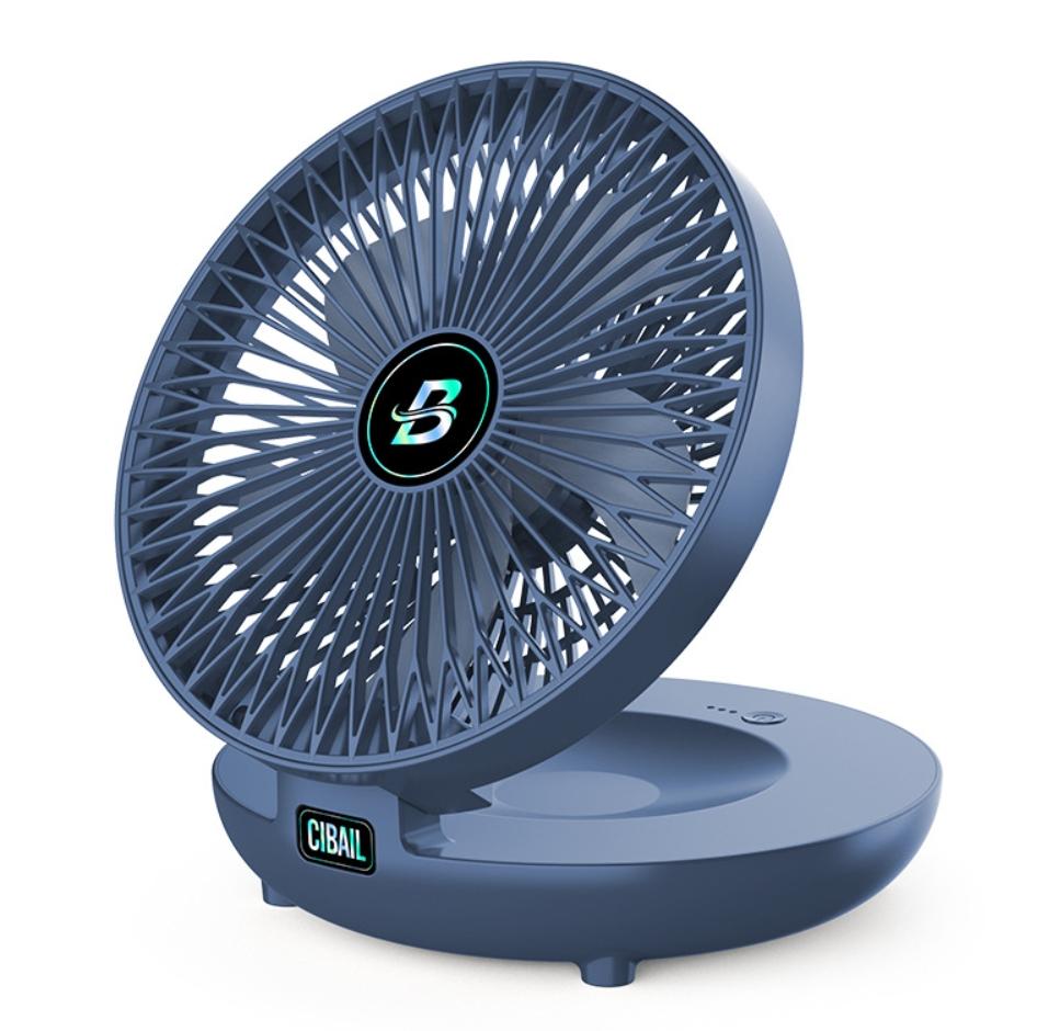 

Wall-Mounted Desktop Fan Type-C Charging Portable Table Fans 3 Speeds Silent Brushless Motor Foldable Air Cooler for Home Office синий