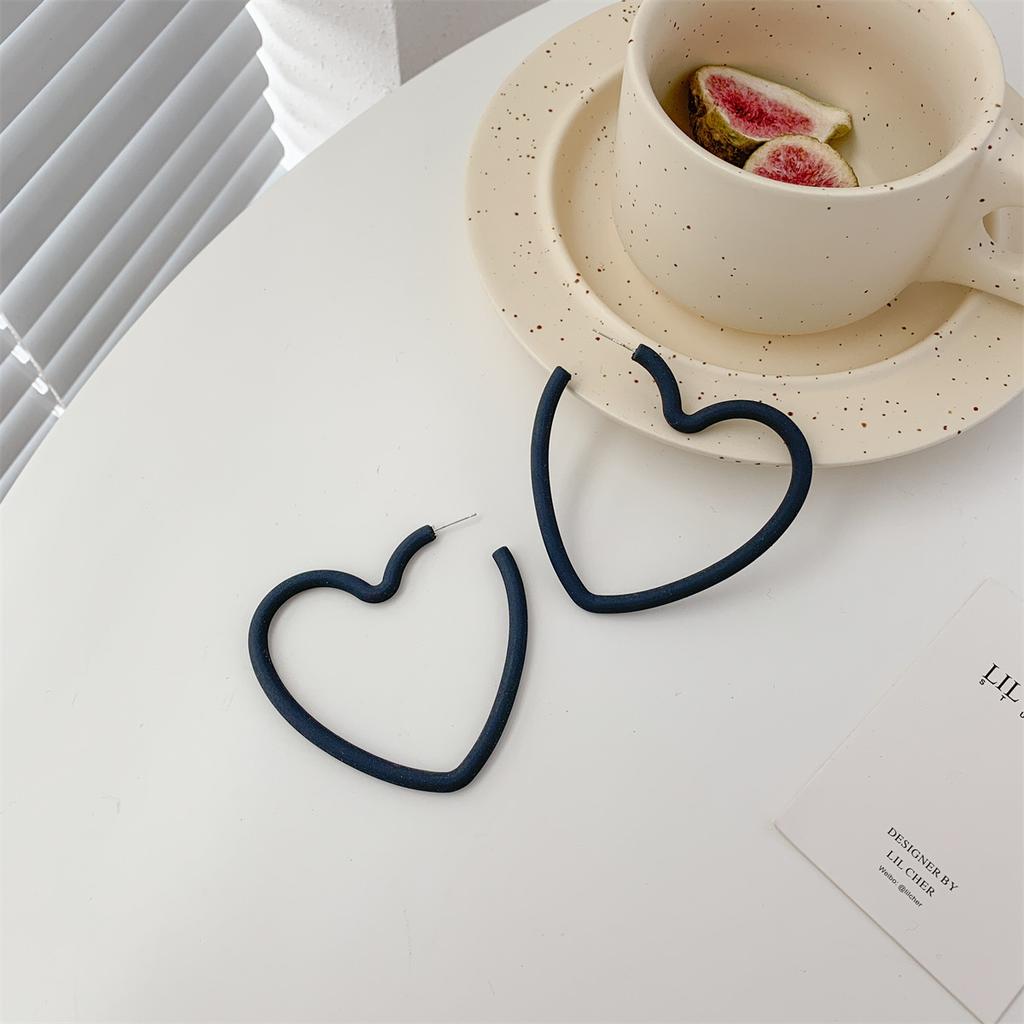 Fashion Geometric Personality Neon Acrylic Big Star Hoop Earring For Women Hollow Heart Earring Jewelry