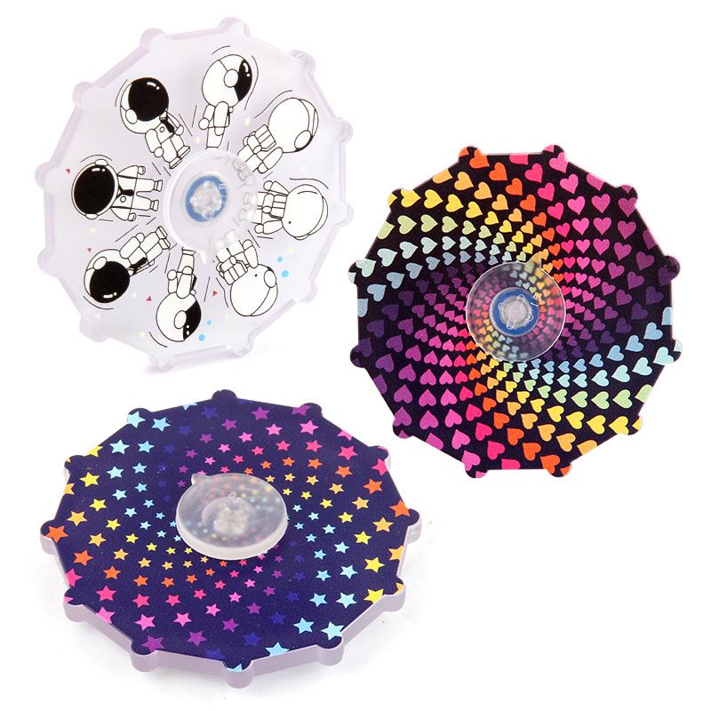 

Acrylic Finger Spinner Rotating Disc Toy Sticker Supported