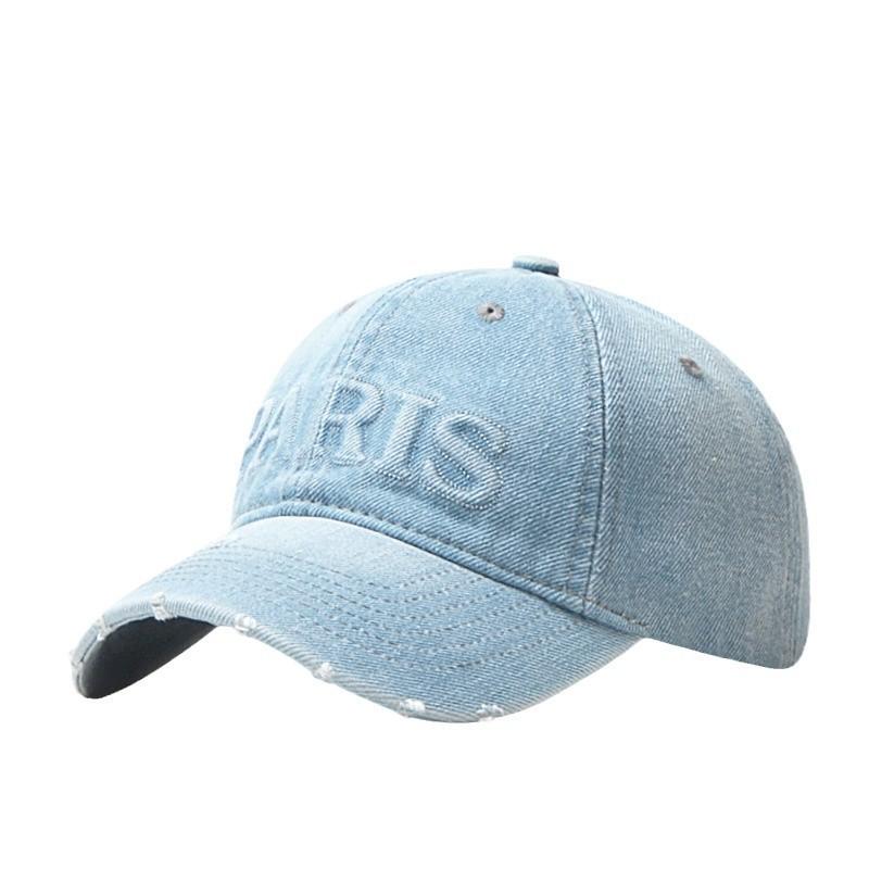 Vintage Retro Washed Cowboy Baseball Hat Men'S Spring And Summer Soft Top Letter Big Head Circumference Sunshade Cap