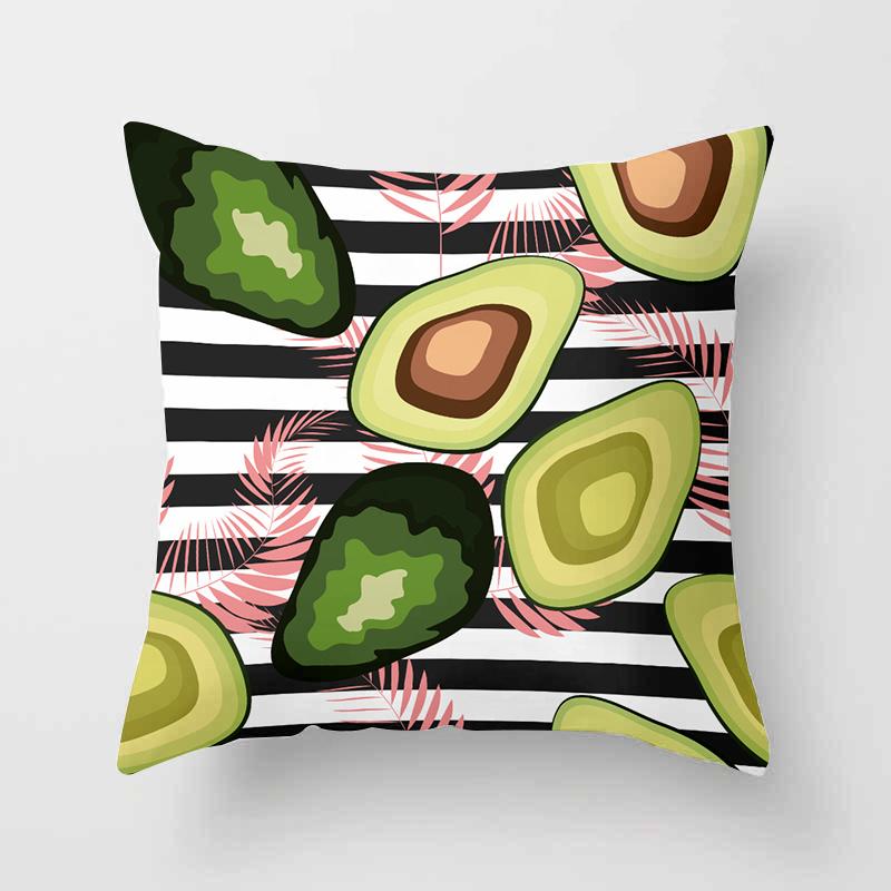 Avocado Printed Pattern Cushion Pillowcase For Home Living Room Sofa Car Seat Decoration Throw Pillow 45 * 45Cm