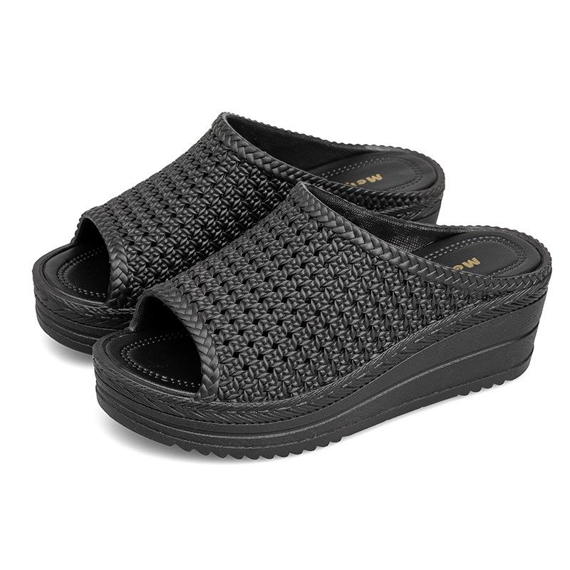 Comemore Women's Shoes 2025 Slippers New High-heeled Slipper Women's Summer Sandals Wedges Heel Ladies Sandal Sandalias Mujer 40