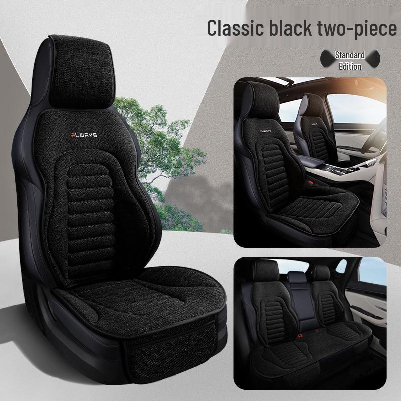 Universelles Vier-Jahreszeiten Leinen Autositzkissen - Atmungsaktiv, Halbumschließende Satteldecke für den Sommer