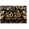 Shiny 2026 New Year Backdrop Banner Colorful Balloon Photography Background  Event