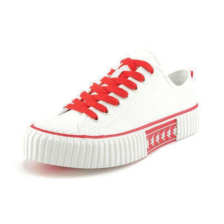 Kappa Casual Logo Slip Resistant Durable Low Top Skate Shoes Unisex Sneaker White Red K0BX5VS08D-012A