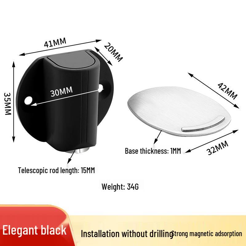 Adjustable Magnetic Doorstop: No-Drill, Floor-Mounted Anti-Collision Bumper for Bathroom Doors