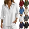 Womens Long Sleeve Button Down Shirt Casual Loose Fit Collared Blouse Lightweight Top with Half Placket Design for Everyday Wear