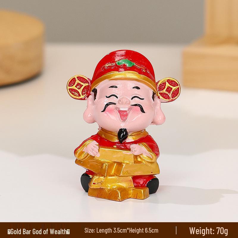 Resin Car Decoration: God of Wealth Ornament for Home & Cake