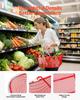 Shopping Baskets, 12 PCS, 22L Stackable Metal Grocery Baskets with Handles, Dense Mesh Structure, Holds up to 20 kg, Portable for Grocery, Retail,