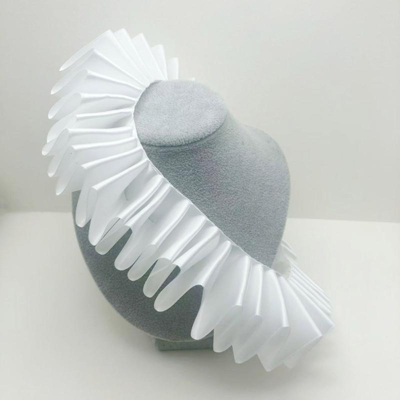 Elżbietański kołnierz kryza Średniowieczne Style Odpinany Kołnierz Wzorzysty Falbankowy Kołnierz do Autentycznych Średniowiecznych Zestawów Kostiumowych