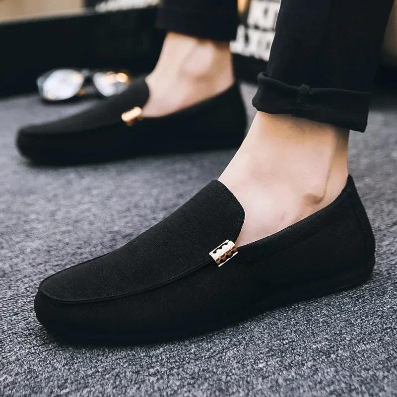 Fashion Shoes Men Casual  Comfort Men Shoes Denim Male Shoes Adult Footwear 2025 New  Loafers Canvas  Sneakers Driving