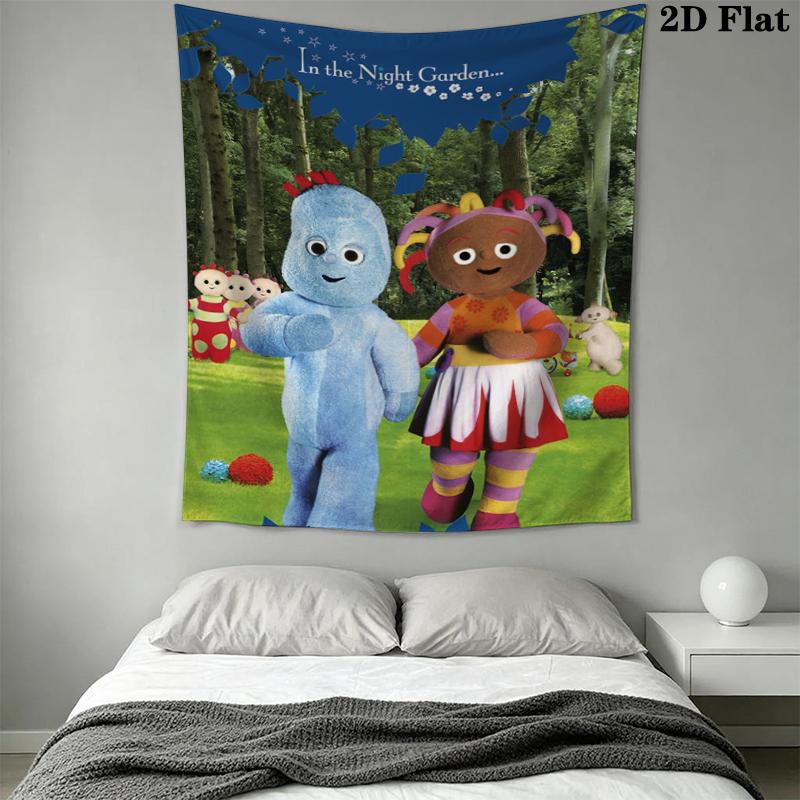 In The Night Garden Wall Tapestry Aesthetic Wall Hanging Printed Fabric Blanket Decorative Tapestries for Bedroom Living Room Home Decor