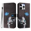 For iPhone 15 Pro Max Case Pattern Printing Wallet Phone Cover with Strap
