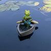Resin Frog Decoration Bright Frog Ornament Frog Pond Statue Garden Decor Miniature Sculpture Outdoor Landscape Figurine Water