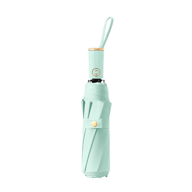 New sunshade and sunscreen automatic folding umbrella women's weather and rain dual-purpose sunscreen UV protection retro three-fold umbrella