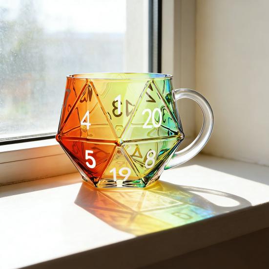 Artistic Book Stack Glass Coffee Mug Large Capacity Clear Glass Floating Effect Book Lover Gift Mug with Ergonomic Handle