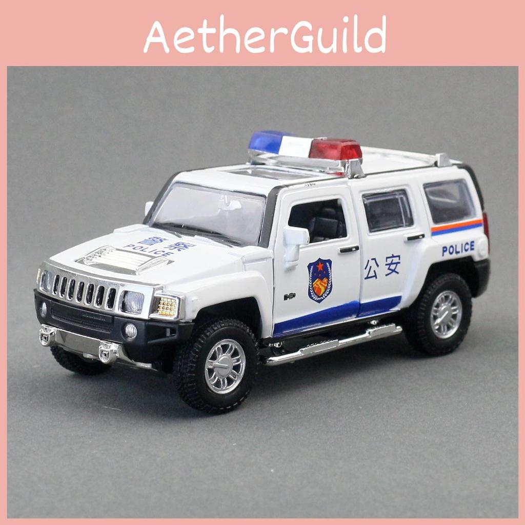 Legierung Automodell Hummer H3 Polizei-SUV mit Ton und Licht für Kinder zum Spielen