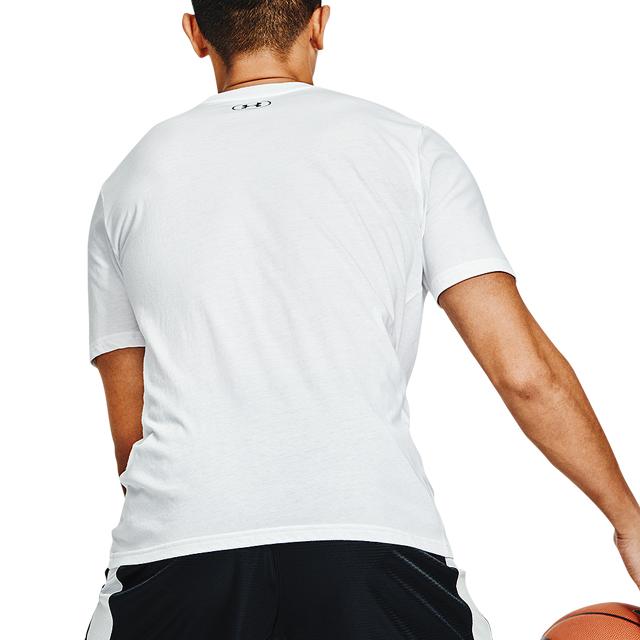Under Armour Short Sleeve Graphic Print Crew Neck T-Shirt Men Tops White 1361923-100