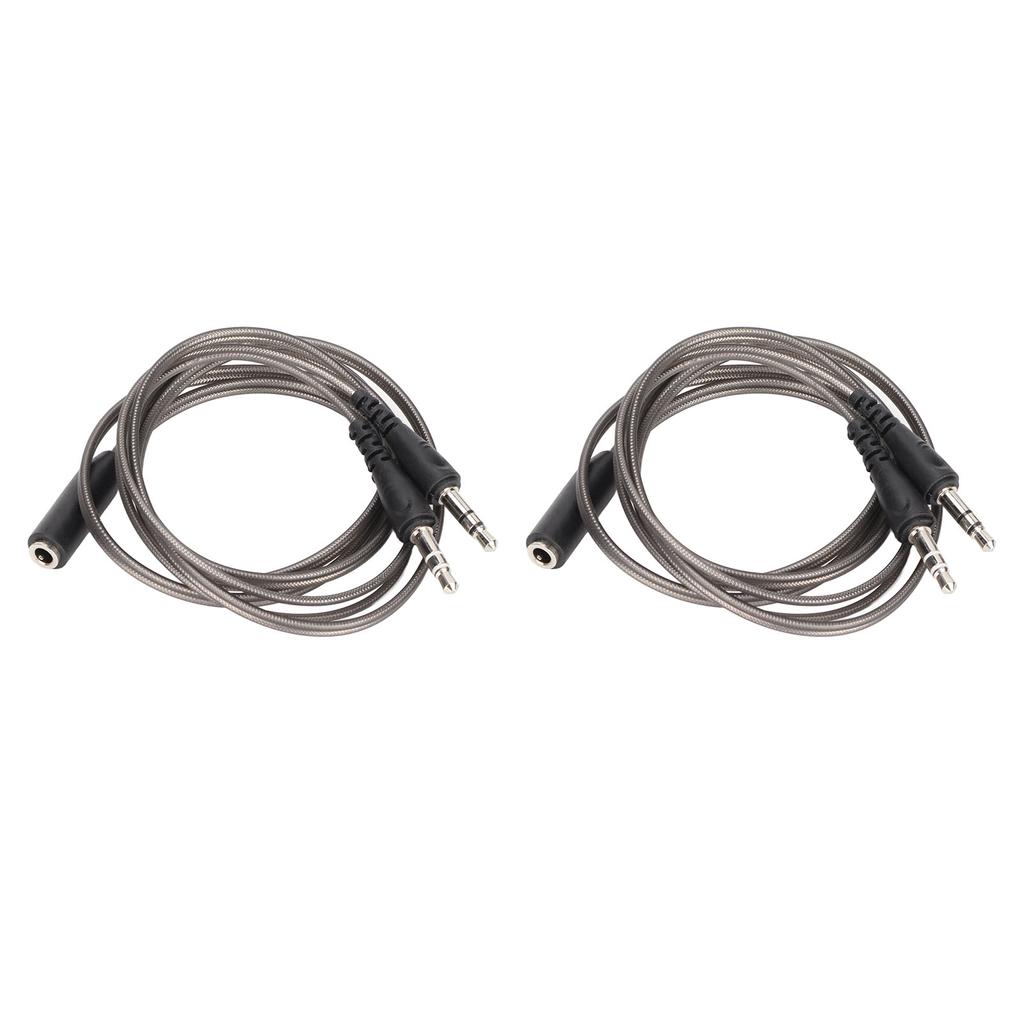 Kopfhörer Splitter 3,5 mm Buchse auf Dual Stecker HiFi Stereo Mikrofon Kopfhörer Y-Kabel für PC Laptop 2 Stück