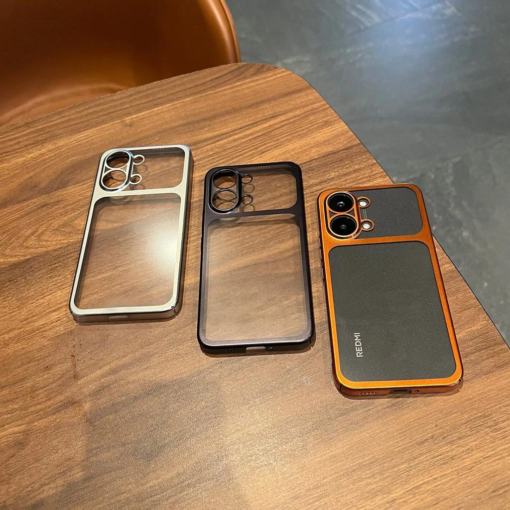 Matný průhledný galvanicky pokovený okrajový kryt pro Xiaomi Poco X8 Pro Max X8 Pro Redmi Turbo 5 Max Nárazuvzdorný nárazník Pevný kryt