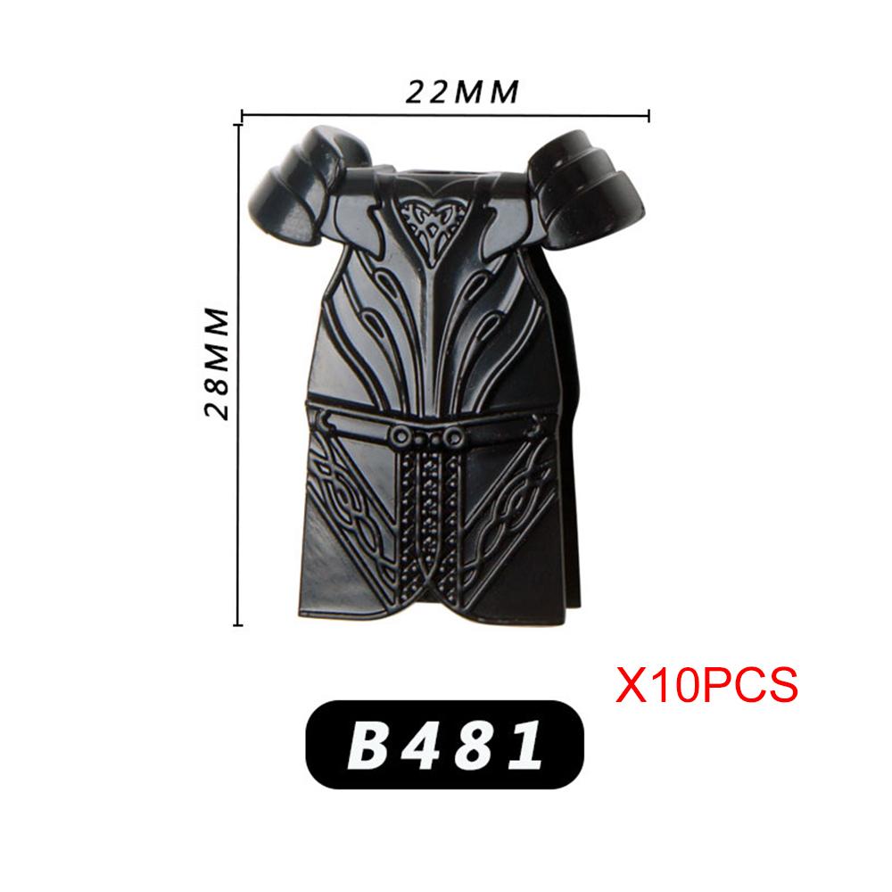 10PCS SET Medieval Times Weapon Accessories Armor Helmet Assembly Scenes Building Blocks DIY Toy Accessories For Children Gifts