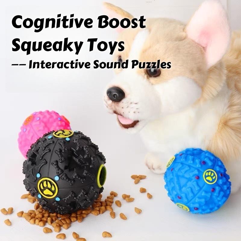Interactive Chewing Ball, Candy Distribution, Multi-sensory Puzzle, Toy with Fun Kinks and Non-stop, TPR Durable Feeder