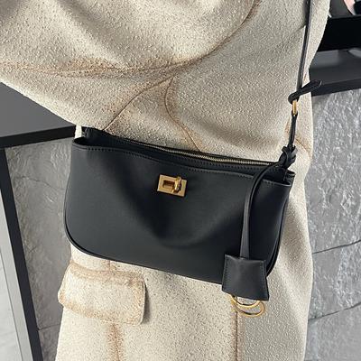Taška přes rameno pod paží Premium Sense Dámská taška Niche Design První vrstva telecí kůže Pravá kůže Crossbody taška
