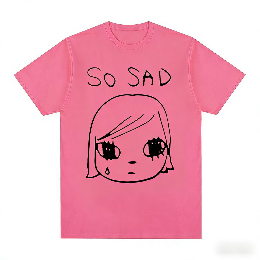 Japanese Party Retro Minimalist Print Cotton Tshirt Unisexs and Womens Summer Style New Product Casual Streetwear
