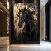 Fox Elephant Eagle Canvas Painting Black Gold Animal Print Poster Luxury Wild Animal Decoration Abstract Modern Gold Home Decor