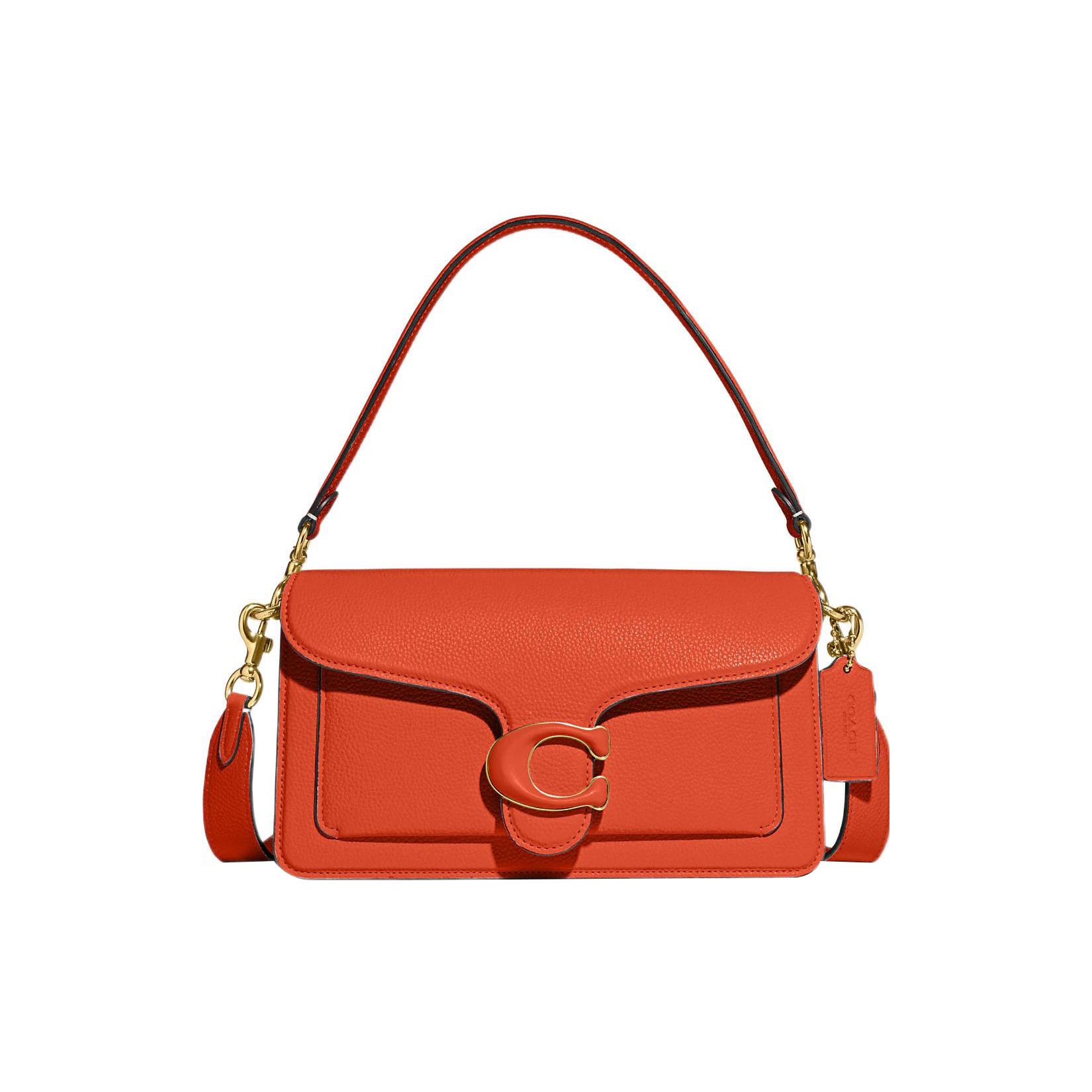 

New COACH Tabby Leather Wine God Bag Portable Crossbody Bag Shoulder Bag Women s Orange Red CH735-B4B4D 66.0*20.8*38.6CM